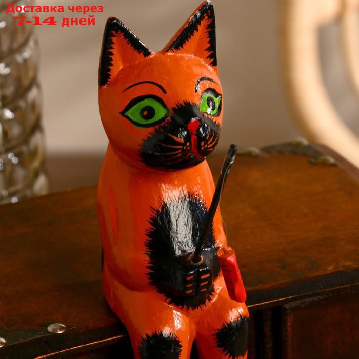 Интерьерный сувенир "Кот рыбак" рыжий 20 см - фото 4 - id-p221317298