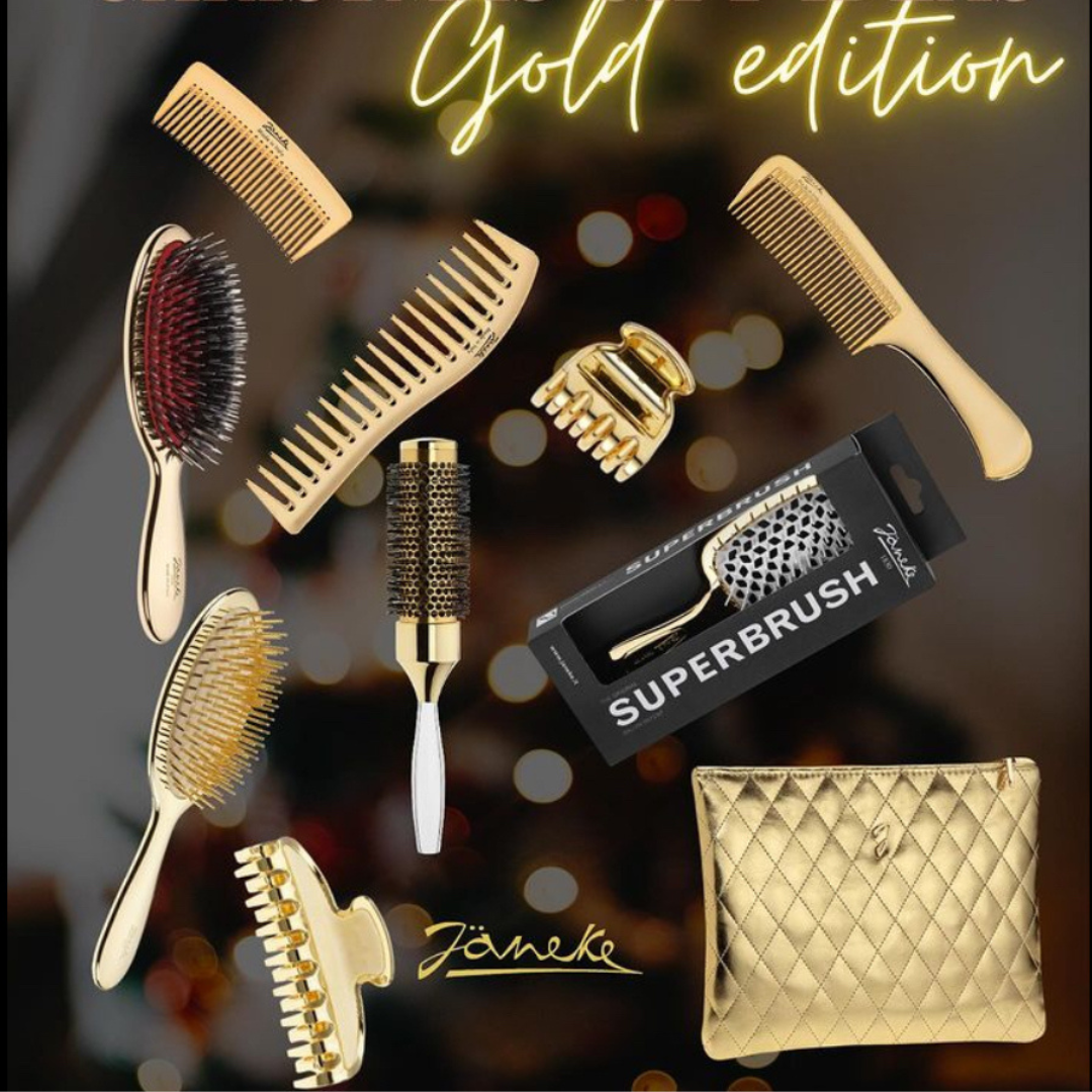 Щетка для волос Janeke Superbrush Gold Золото с белым - фото 2 - id-p202671338