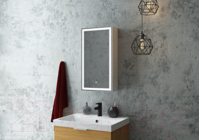 Шкаф с зеркалом для ванной Континент Allure Led 35х65 L - фото 3 - id-p221390692