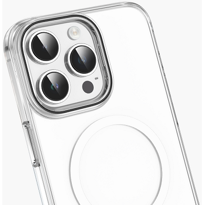 Силиконовый чехол с магнитной пластиной Mutural Magsafe прозрачный для Apple iPhone 15 Pro - фото 3 - id-p221396531