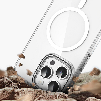 Силиконовый чехол с магнитной пластиной Mutural Magsafe прозрачный для Apple iPhone 15 Pro - фото 5 - id-p221396531