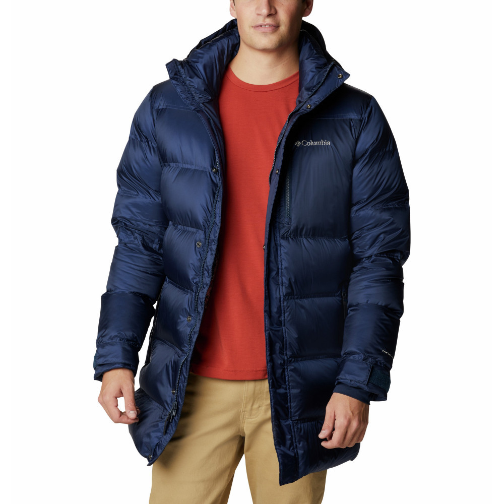 Куртка пуховая мужская Columbia Peak District Mid Down Jacket тёмно-синий - фото 1 - id-p221396371