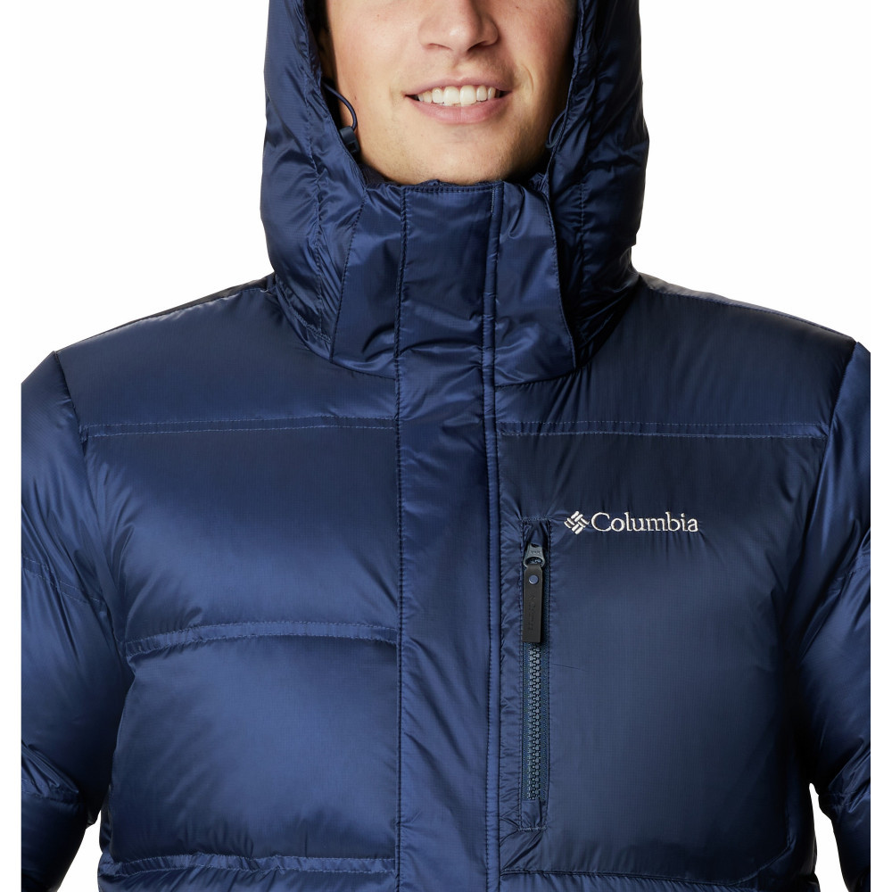 Куртка пуховая мужская Columbia Peak District Mid Down Jacket тёмно-синий - фото 4 - id-p221396371