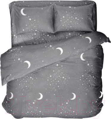Комплект постельного белья Samsara Звездное небо на сером фоне Евро-стандарт 220-3 - фото 1 - id-p221425538