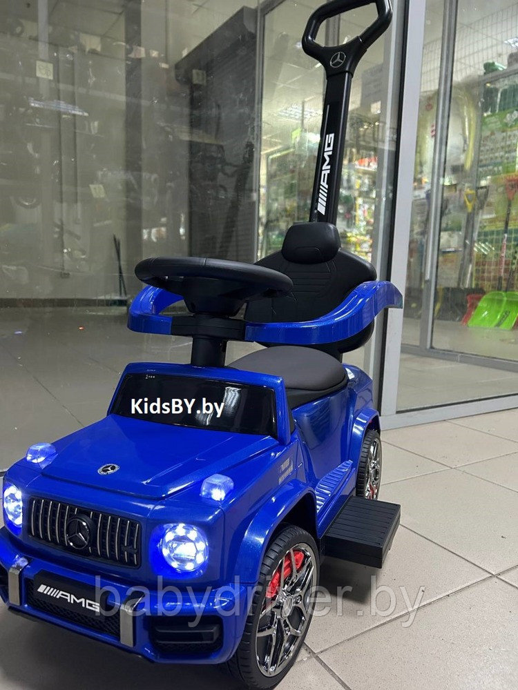 Детский толокар River Toys Mercedes-Benz G63 Z001ZZ-B (синий бриллиант) 2 в 1 трансформируется в качалку, звук