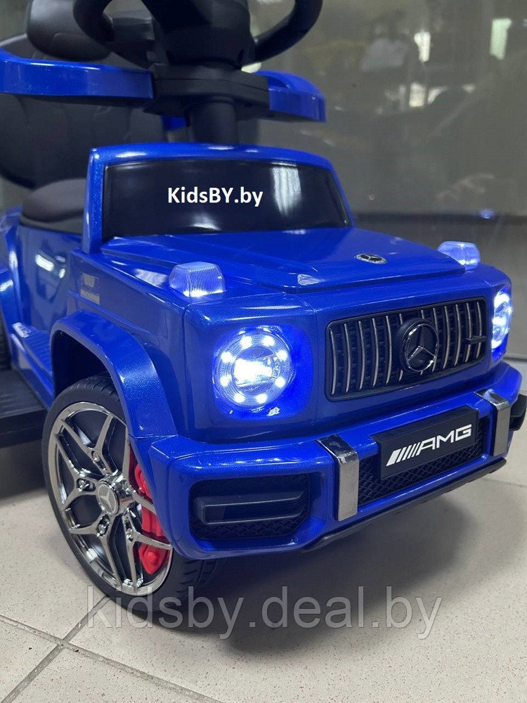 Детский толокар River Toys Mercedes-Benz G63 Z001ZZ-B (синий бриллиант) 2 в 1 трансформируется в качалку, звук - фото 2 - id-p221342433
