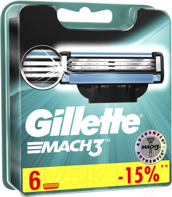 Набор сменных кассет Gillette Mach 3 - фото 3 - id-p221449381