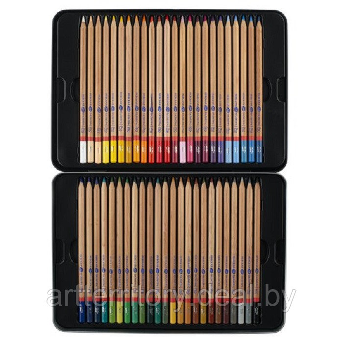 Набор профессиональных цветных карандашей Мастер класс, 48 цветов, (жестяная упаковка) - фото 2 - id-p220132282