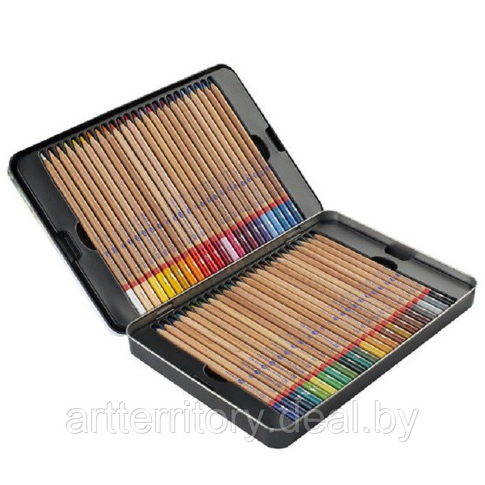 Набор профессиональных цветных карандашей Мастер класс, 48 цветов, (жестяная упаковка) - фото 3 - id-p220132282