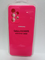 Чехол Samsung A52 Silicon Case кислотно розовый