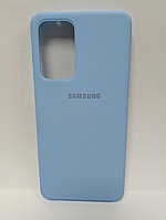 Чехол Samsung A52 soft touch голубой