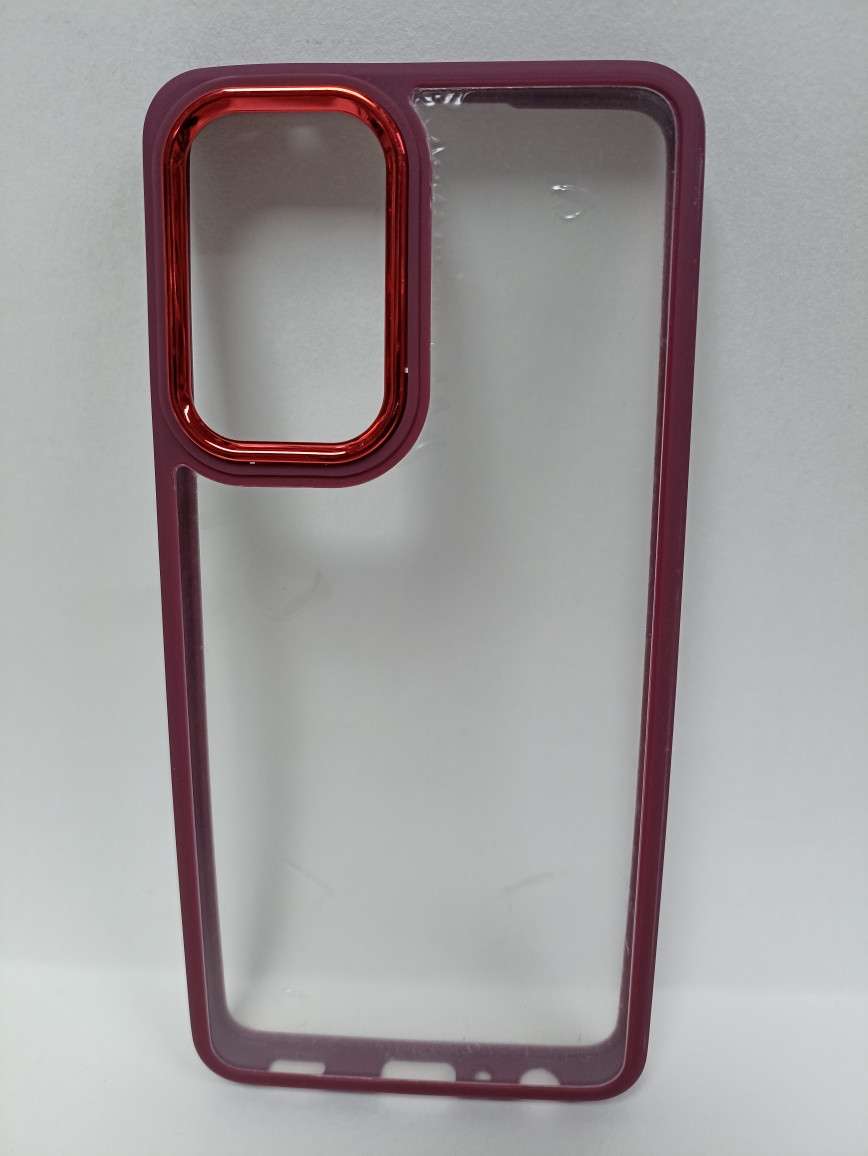 Чехол Samsung A52 силиконовый прозрачный с цветным ободком - фото 1 - id-p221478250