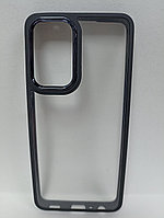 Чехол Samsung A52 силиконовый прозрачный с цветным ободком