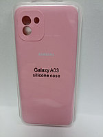 Чехол Samsung A03 Silicon Case светло розовый