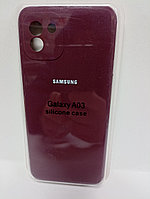 Чехол Samsung A03 Silicon Case бордовый