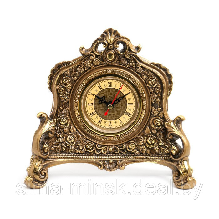 Часы настольные "Каминные", 21 х 19 х 6.5 см, d-7 см, золотой - фото 4 - id-p221479160