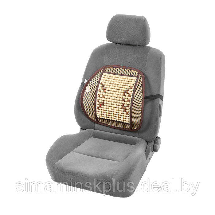 Ортопедическая спинка на сиденье с массажером, 40×40 см, бежевый - фото 1 - id-p221527425