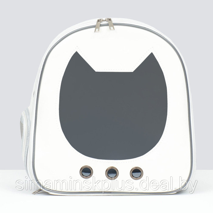 Рюкзак для переноски "Котик", прозрачный, 32 х 21 х 35 см, белый - фото 2 - id-p221527439