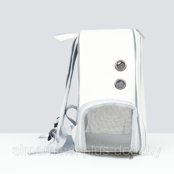 Рюкзак для переноски "Котик", прозрачный, 32 х 21 х 35 см, белый - фото 3 - id-p221527439