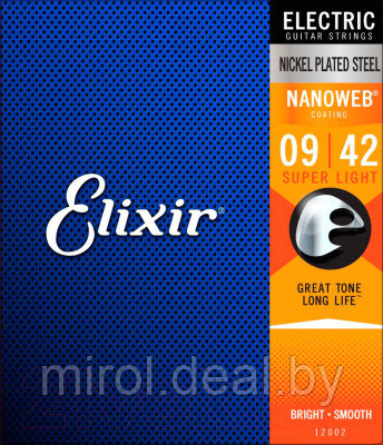 Струны для электрогитары Elixir Strings Nanoweb 12002 9-42 - фото 1 - id-p221527898