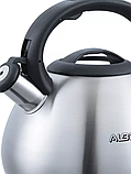 Чайник из нержавеющей стали  для плиты  3 литра, матовая полировка ALBERG AL-3043, фото 2
