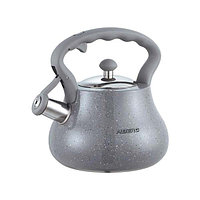 Чайник нержавеющая сталь для плиты 2.6 литра, «Серый гранит» ALBERG AL-3053