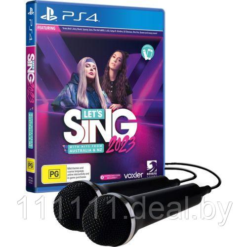 Let's Sing 2023 для PlayStation 4 + 2 микрофона в комплекте / Lets Sing ПС4 - фото 1 - id-p221553599
