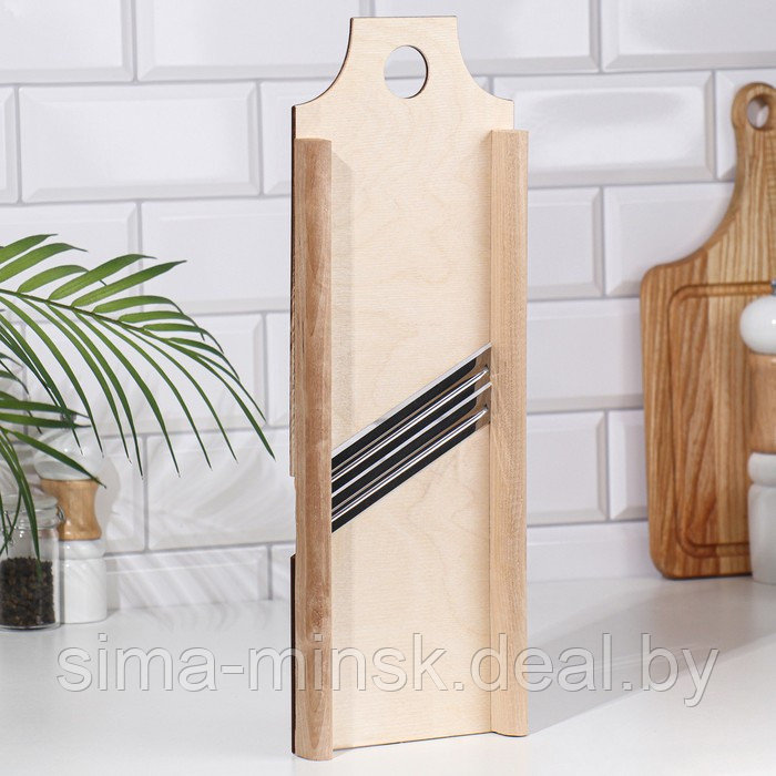 Шинковка деревянная 2 ножа 42,5х15 см - фото 1 - id-p221553676