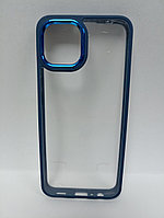 Чехол Samsung A03 силиконовый прозрачный с цветным ободком