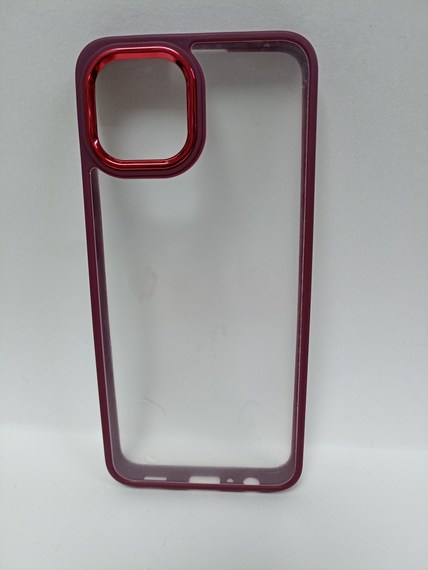 Чехол Samsung A03 силиконовый прозрачный с цветным ободком - фото 1 - id-p221558468