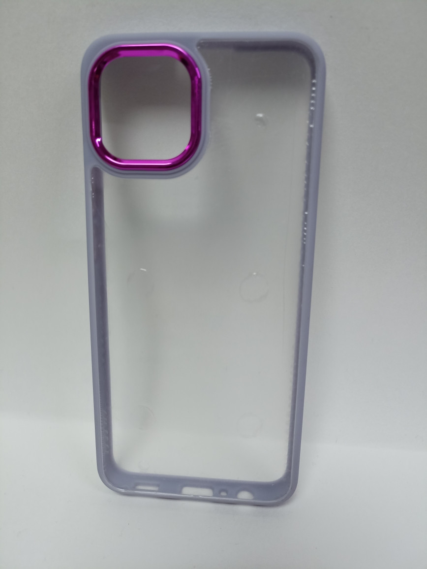 Чехол Samsung A03 силиконовый прозрачный с цветным ободком - фото 1 - id-p221558498