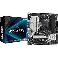 Мат. плата ASRock B550M PRO4 (RTL) AM4 B550 2xPCI-E Dsub+HDMI+DP GbLAN SATA MicroATX 4DDR4