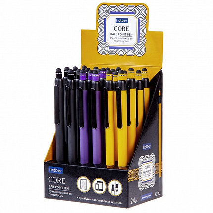 Ручка шариковая автомат Hatber Core Синяя 0,7 мм чернила на масляной основе, фото 2