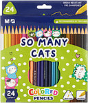 Карандаши цветные So Many Cats 24 цвета, длина 175 мм