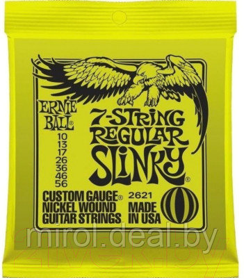 Струны для электрогитары Ernie Ball 2621 Nickel 7 Reg Slinky - фото 1 - id-p221564276