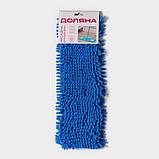 Насадка для плоской швабры Доляна, 43×13 см, 80 гр, микрофибра букли, цвет синий, фото 2