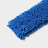 Насадка для плоской швабры Доляна, 43×13 см, 80 гр, микрофибра букли, цвет синий, фото 6
