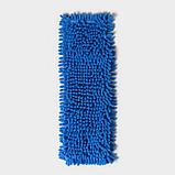 Насадка для плоской швабры Доляна, 43×13 см, 80 гр, микрофибра букли, цвет синий, фото 5