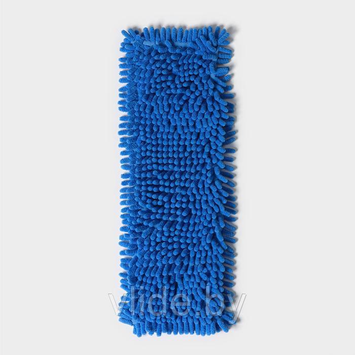 Насадка для плоской швабры Доляна, 43×13 см, 80 гр, микрофибра букли, цвет синий - фото 5 - id-p221567516