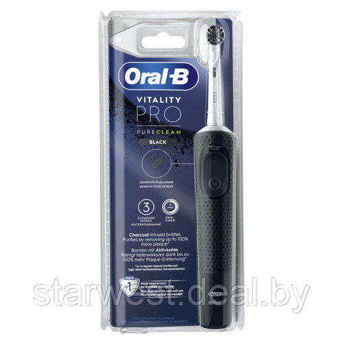 Oral-B Braun VITALITY PRO Protect X Clean Black Pure Clean Электрическая зубная щетка D103.413.3 - фото 2 - id-p221568449