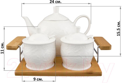 Набор для чая/кофе Elan Gallery Белые розы / 860023 - фото 2 - id-p221571416