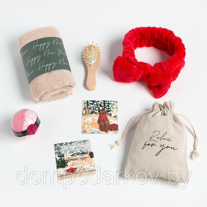 Новогодний подарочный набор Этель "Relax", полотенце и аксессуары - фото 2 - id-p221576154