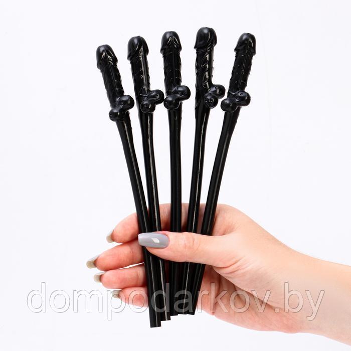 Трубочки "Девичник", пластик, черные, 5 штук - фото 4 - id-p221576782