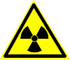 Наклейка Опасно! Радиоактивные вещества или ионизирующее излучение