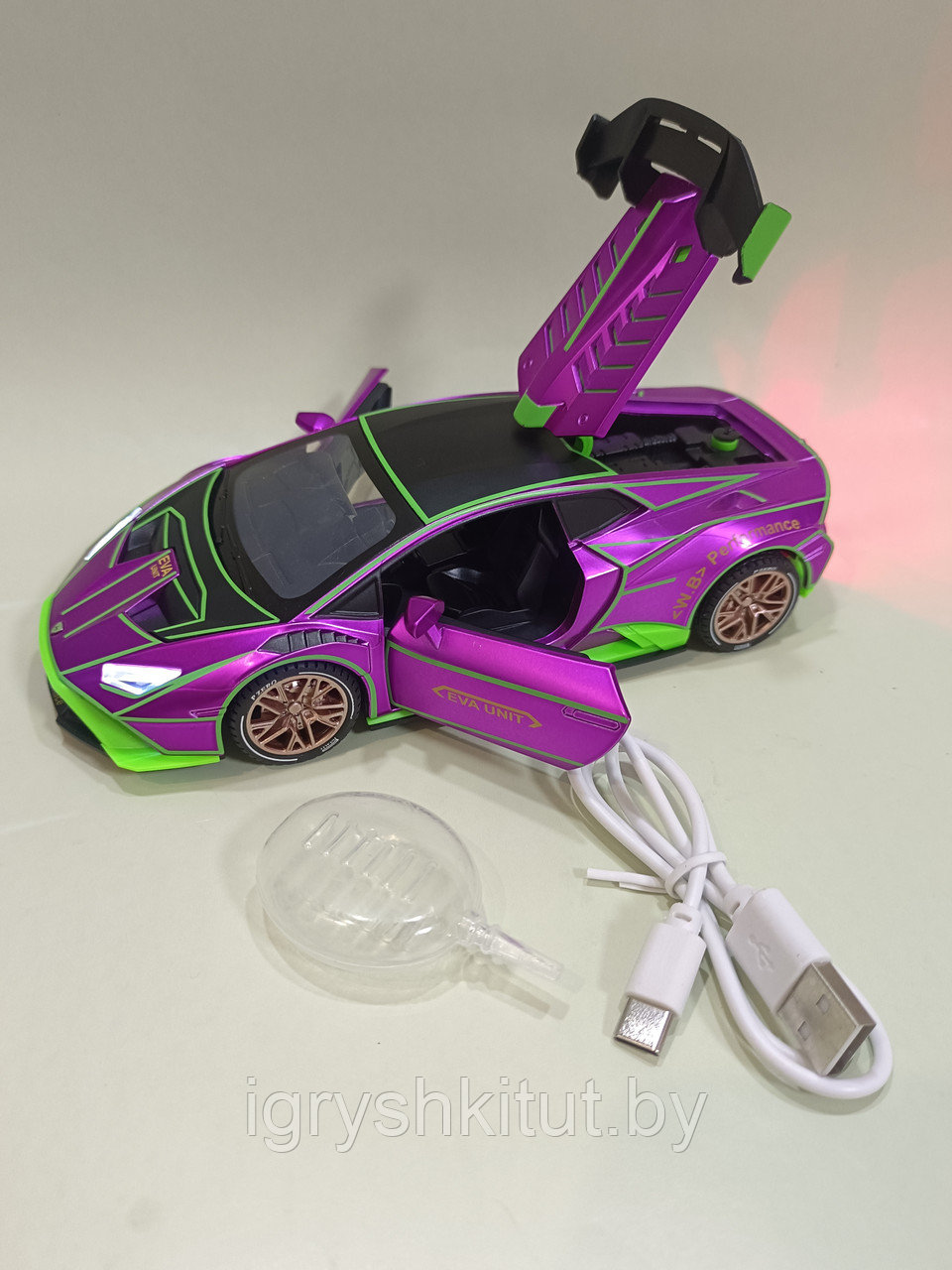 Машина Lamborghini 1:24 Lambos Huracan STO Spray Supercar литой инерционная, металл, свет, звук,дым - фото 8 - id-p221584930