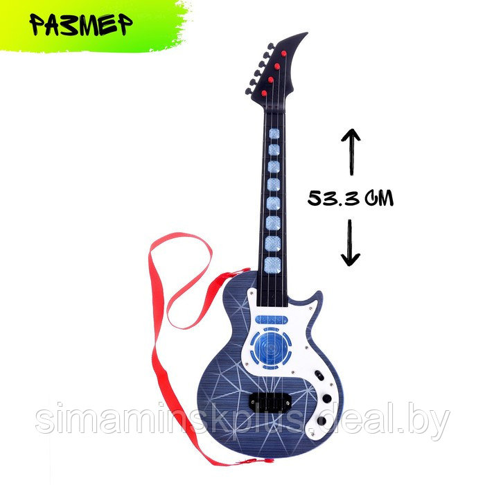 Гитара «Рок-гитарист», световые, звуковые эффекты, работает от батареек - фото 2 - id-p221585199