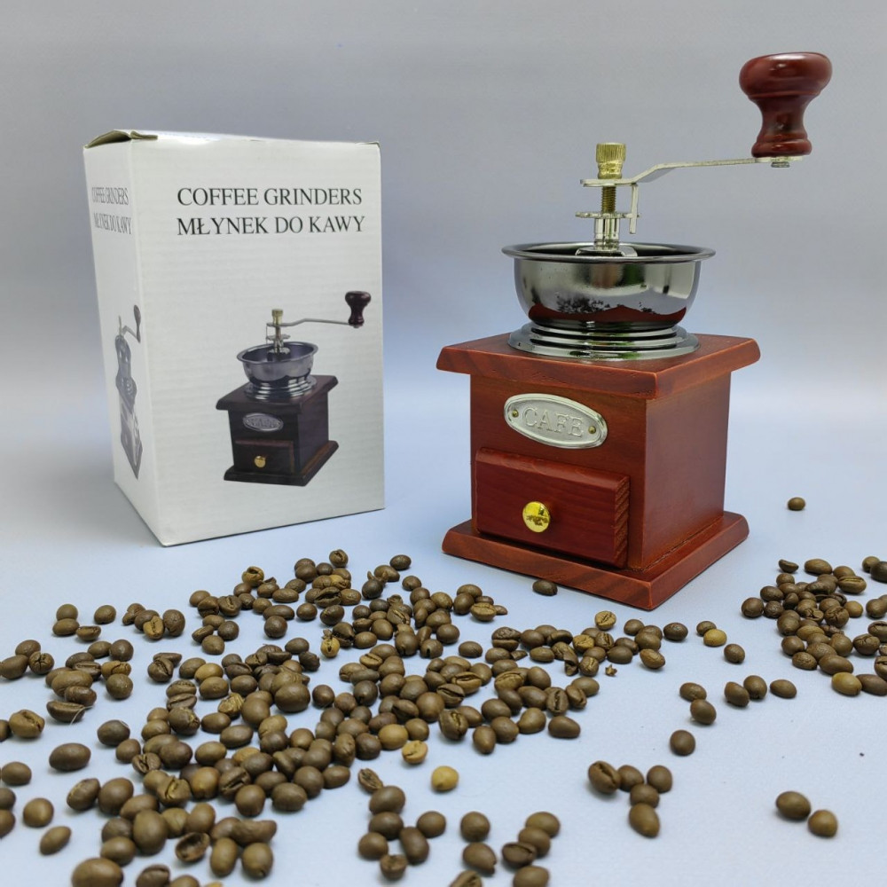 Ручная механическая деревянная кофемолка COFFEE GRINDER с регулировкой степени помола - фото 3 - id-p221585246