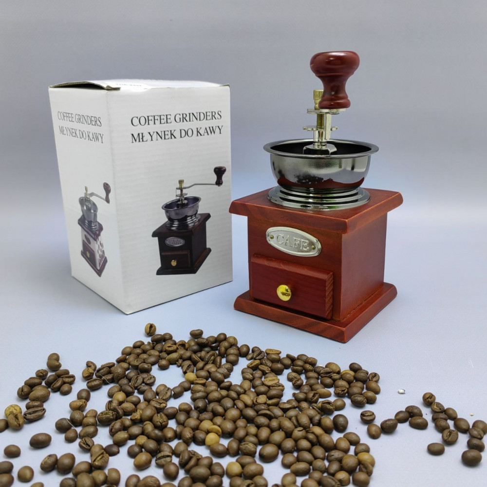 Ручная механическая деревянная кофемолка COFFEE GRINDER с регулировкой степени помола - фото 4 - id-p221585246