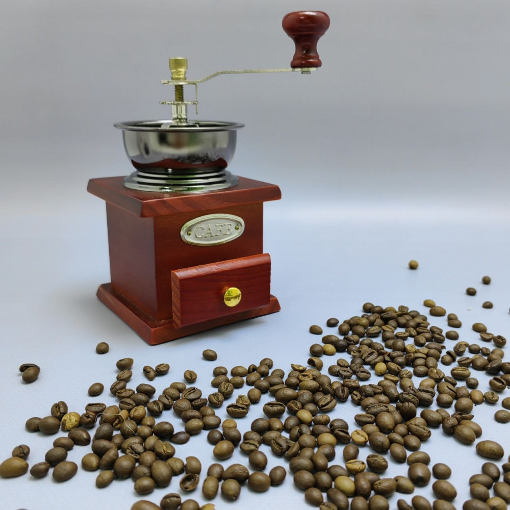 Ручная механическая деревянная кофемолка COFFEE GRINDER с регулировкой степени помола - фото 5 - id-p221585246