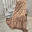 Плед флисовый Премиум 200 х 220 см (Северная Осетия) Рисунок "Волна" Нежный персик, фото 4
